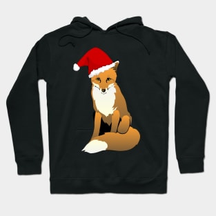 Christmas Fox, Foxy Santa, Christmas Animal, Christmas Fox, Santa Hat, Funny Fox Hoodie